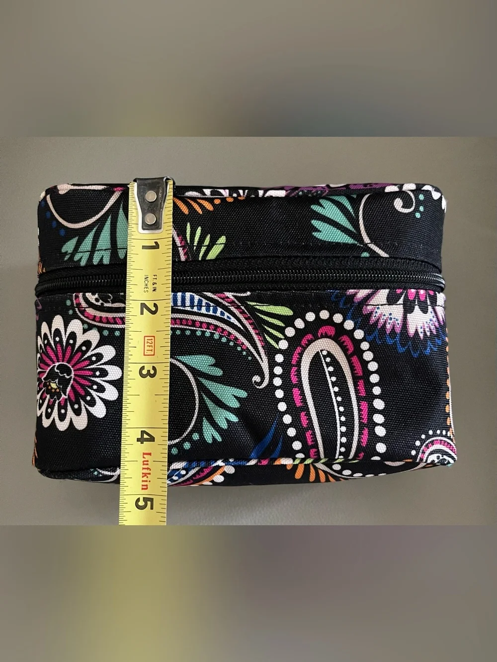Vera Bradley Compact Makeup Bag/Cosmetic Case in Retired Bandana Swirl Pattern